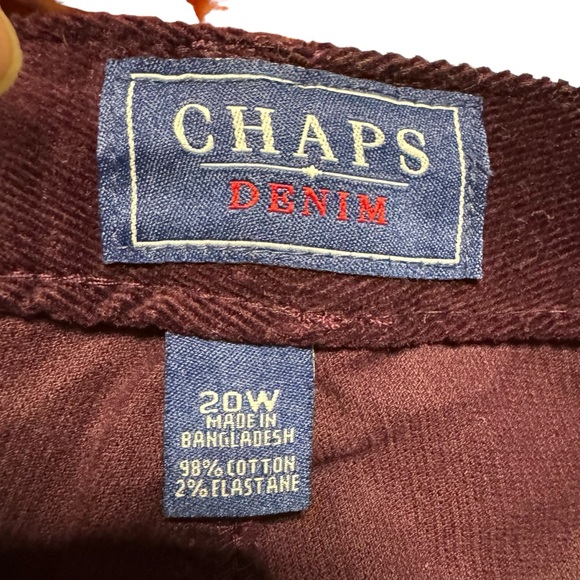 Chaps Denim Plum Women's Slimming Fit Short Length Corduroy Pants Size 20W NWT - Picture 5 of 11